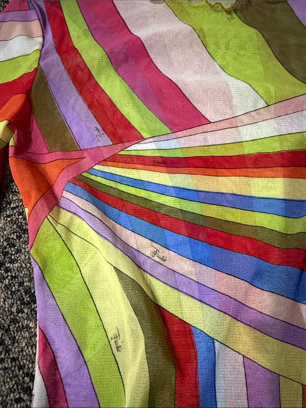 Emilio Pucci Multicolor Swirl Long Sleeve Top - Picture 3 of 4